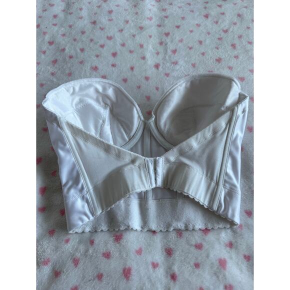 Delicates Vintage White Corset Boned Y2K Coquette Fairycore Bustier Top 36 D - Picture 5 of 6